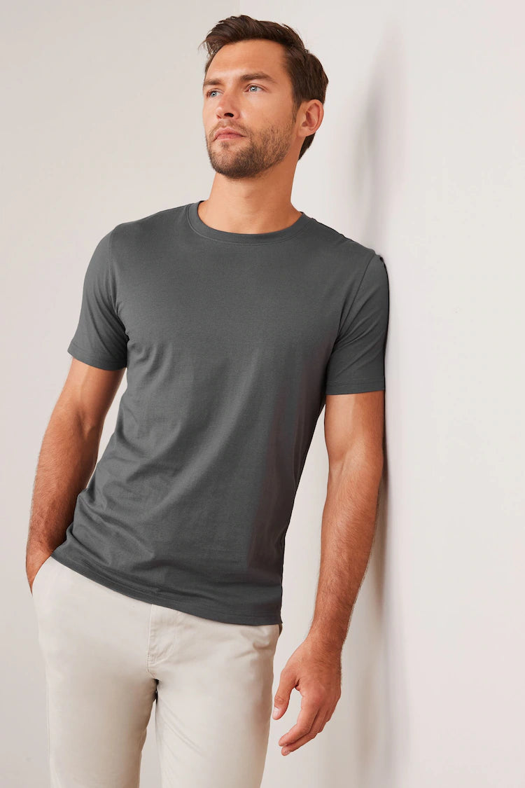 Basic Cotton Crew Neck T-Shirt